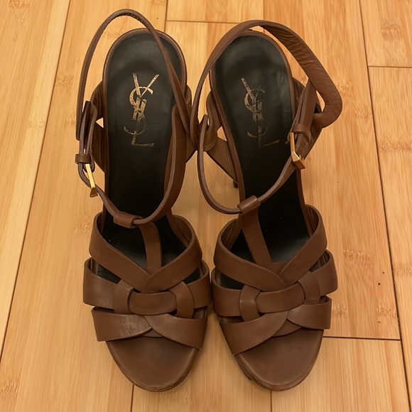 Yves Saint Laurent tribute platform heels in brown - Picture 3 of 4